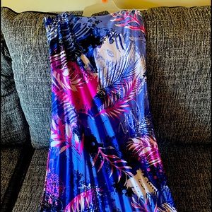 Purple and blue print maxi dress size large